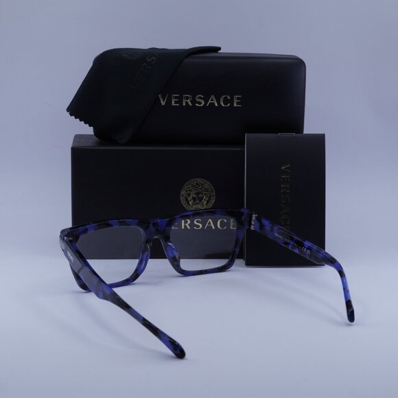 Versace VE3354F 5460 Rectangle Eyeglasses 55mm – Top Black/Havana Blue - Picture 6 of 10